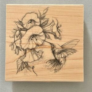 Inkadinkado Rubber Stamp Hummingbird Drinking Nectar 4.5” New